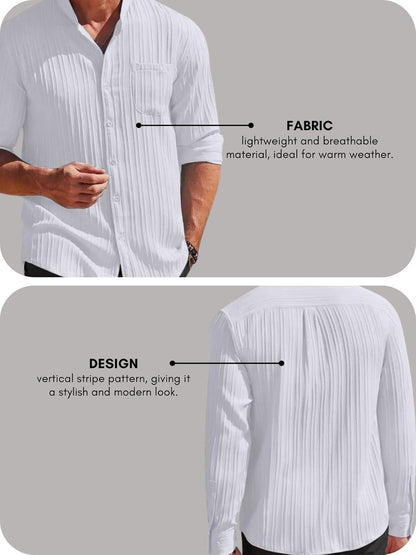 Leriya Fashion Casual Textured Button Down Regular Fit