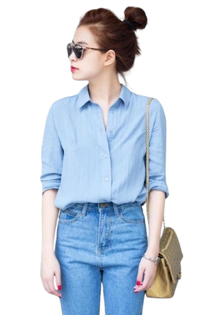 Rimsha Wear Women's wear Aqua Blue Formal Shirt