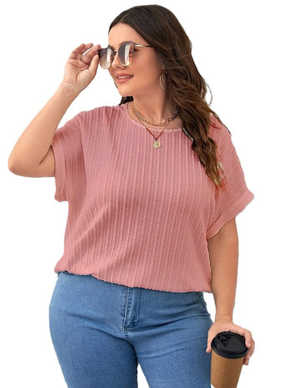 Zilcon Womens Dressy Casual Business Work Tops Summer Half Sleeve Shirts Boat Neck Jacquared Tshirts