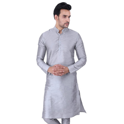 ZYMIN Men's Silk Blend Knee Length Solid Color Style
