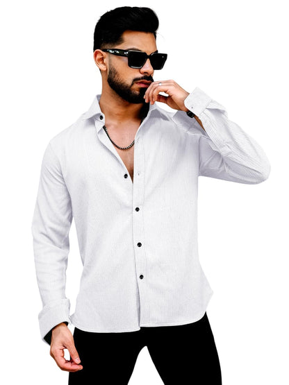 Men's Regular Fit Poly Popcorn Casual Shirt