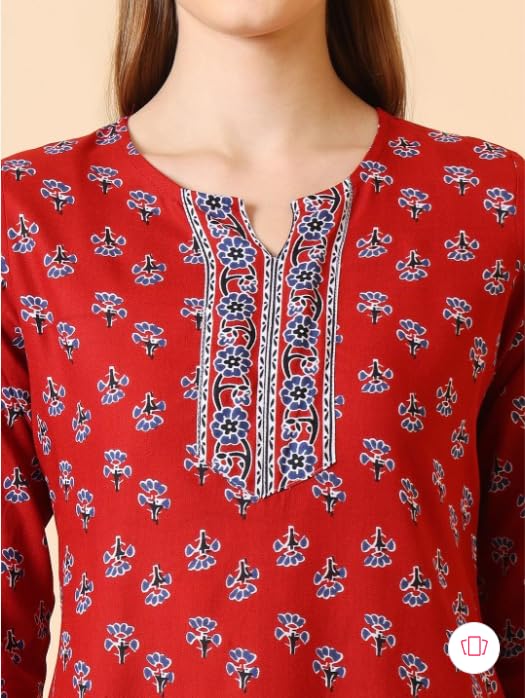 Women Rayon Floral Printed Short Kurta