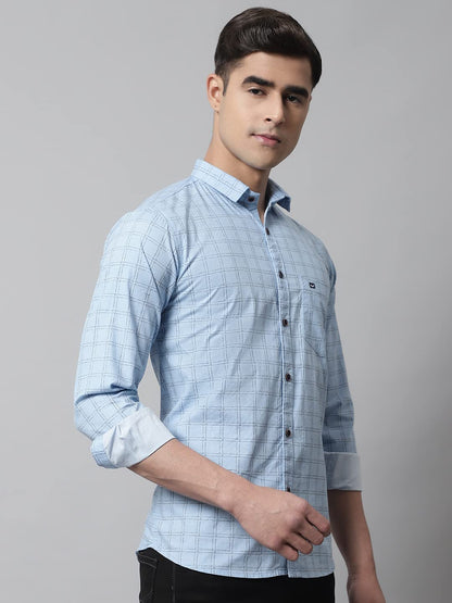 Majestic Man Cotton Checkered Slim Fit Casual Shirt