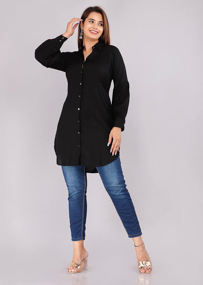 Myorica Women Regular Fit Spread Collar Casual Shirt