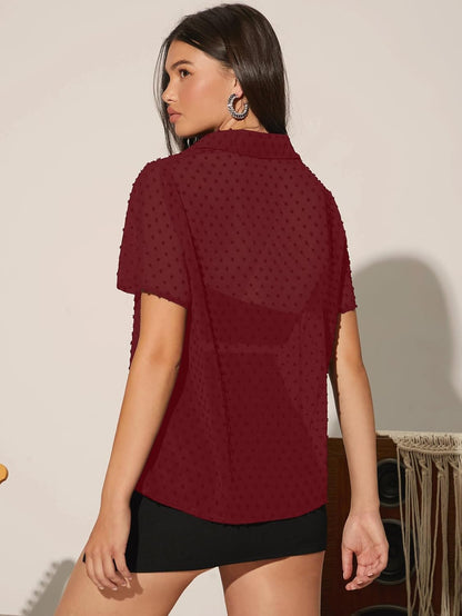 Aahwan Women's & Girls' Solid Semi-Sheer Oversized Fit Shirt