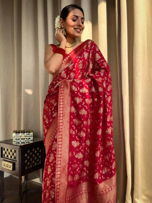 Women's Banarasi Kanjivaram Jacquard Art Silk Saree