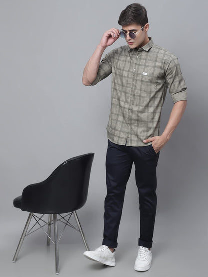 Majestic Man Cotton Checkered Slim Fit Casual Shirt