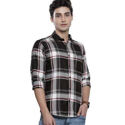 The Indian Garage Co Men's Cotton Slim Fit Checkered