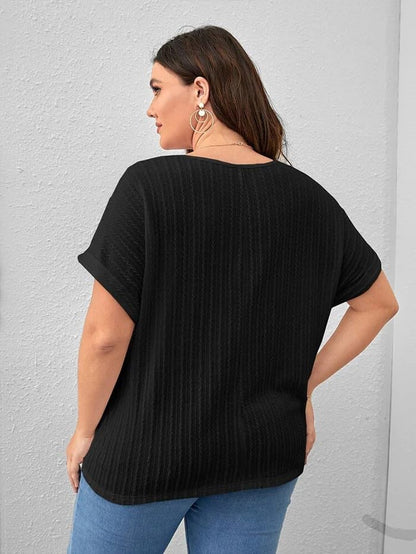 Zilcon Womens Dressy Casual Business Work Tops Summer Half Sleeve Shirts Boat Neck Jacquared Tshirts