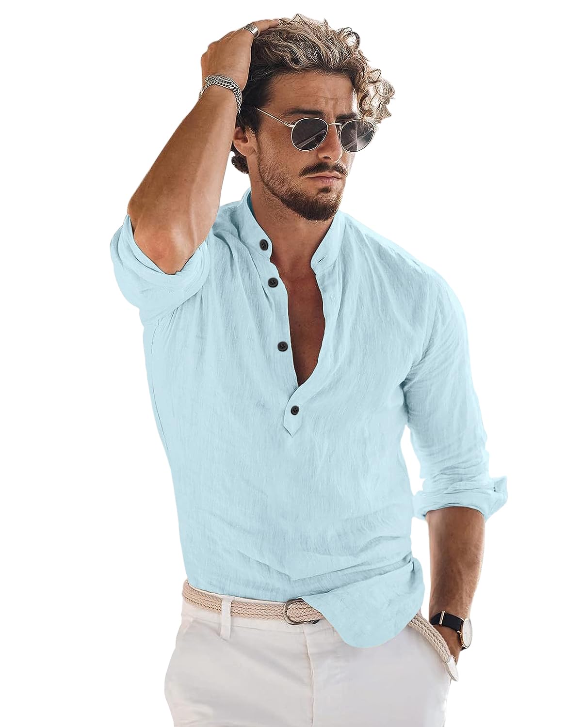 Men Solid Cotton Blend Straight Kurta Shirt Pack of 2