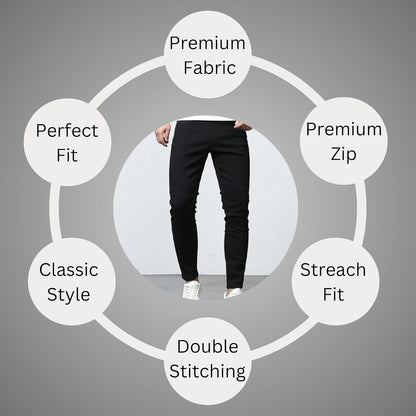 PYKAR Mens Jeans Stretchable Cotton Fabric Regular Fit