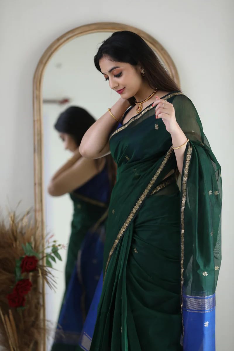 Women’s Printed Banarasi Cotton Silk Saree