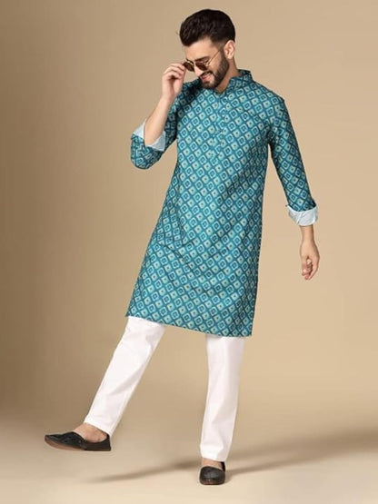 Leriya Fashion Men's Kurta | Rayon Printed Kurta