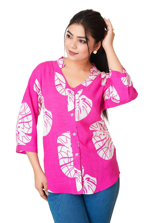 Lamenda Fashions Floral Printed Shirt Style Top