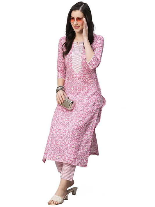 ANNI DESIGNER Women's Cotton Blend Kurta With Pant