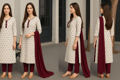 AL-IZHAAN Enterprises Women's Cotton Blend Straight