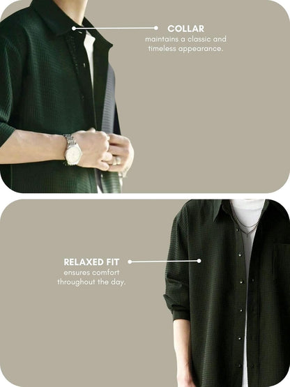 Leriya Fashion Men's Solid Regular Fit Shirt