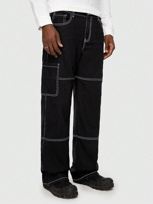 KOTTY Mens's Trendy Denim Cargo Jeans