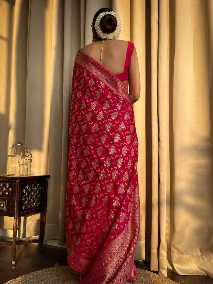 Women's Banarasi Kanjivaram Jacquard Art Silk Saree