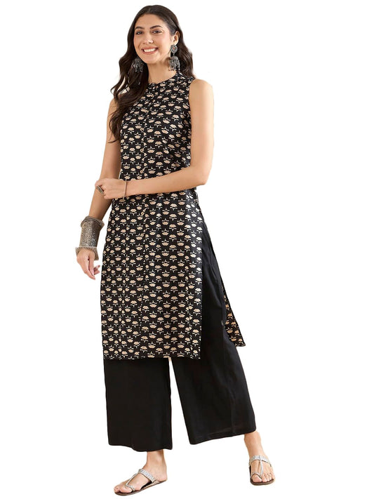 miss fame Women's Sleeveless Printed Cotton
