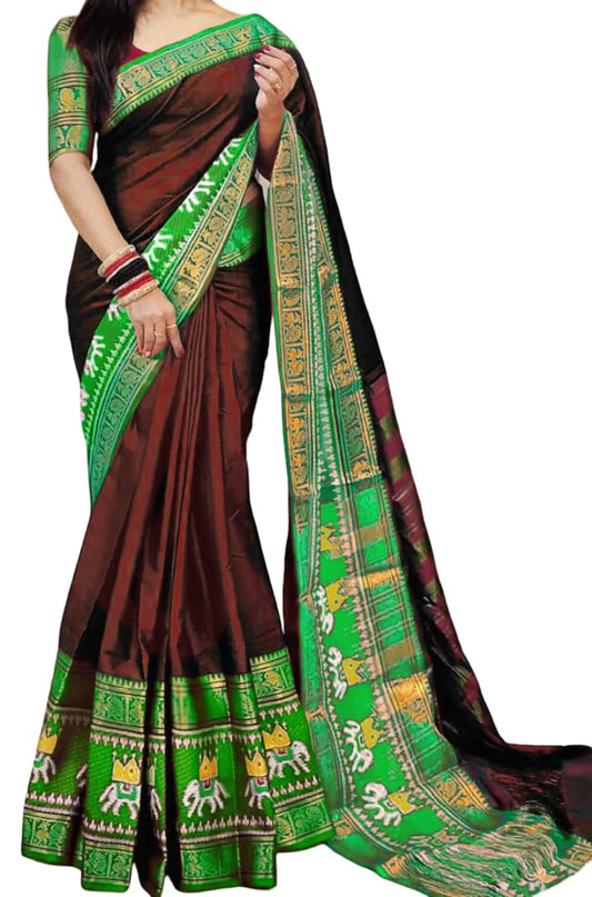 Women Cotton Silk Saree with unstitched blouse