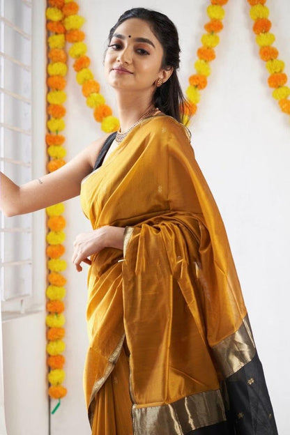 Women’s Printed Banarasi Cotton Silk Saree