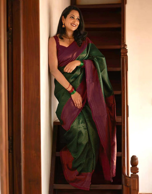 Women's Kanjivaram Soft Silk Blouse Piece For Wedding