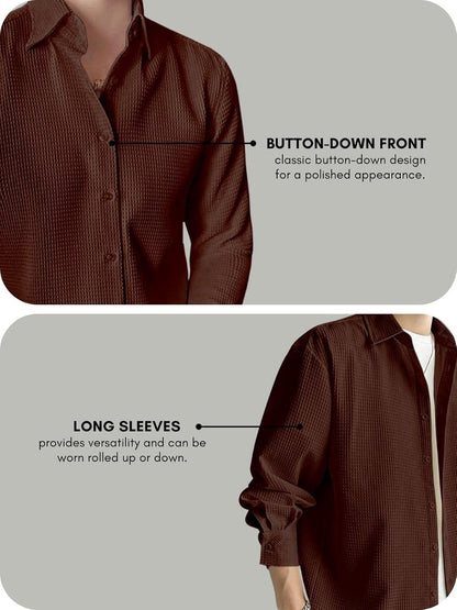 Leriya Fashion Men's Solid Regular Fit Shirt