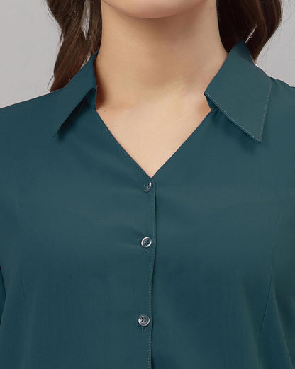ETHIC GLANCE Women's Poly Viscose Button-Down