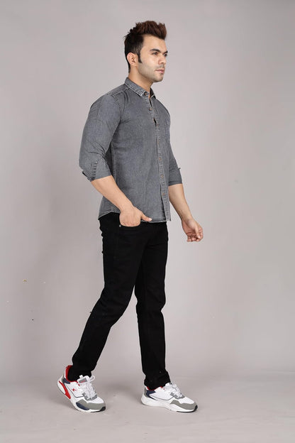 MARK HAYDON Men Denim Full Sleeves Regular Fit