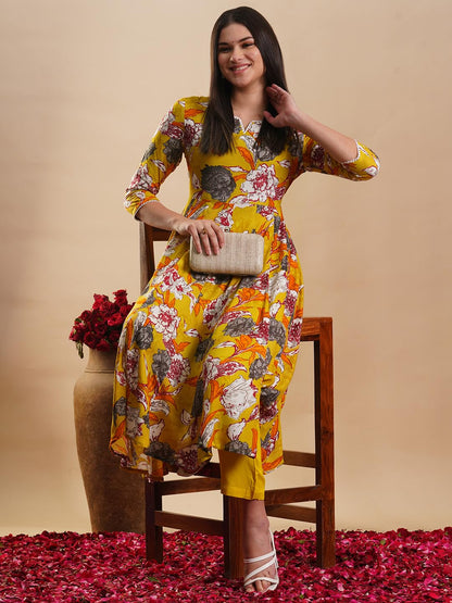 ANNI DESIGNER Women Rayon Blend Kurta & Pant