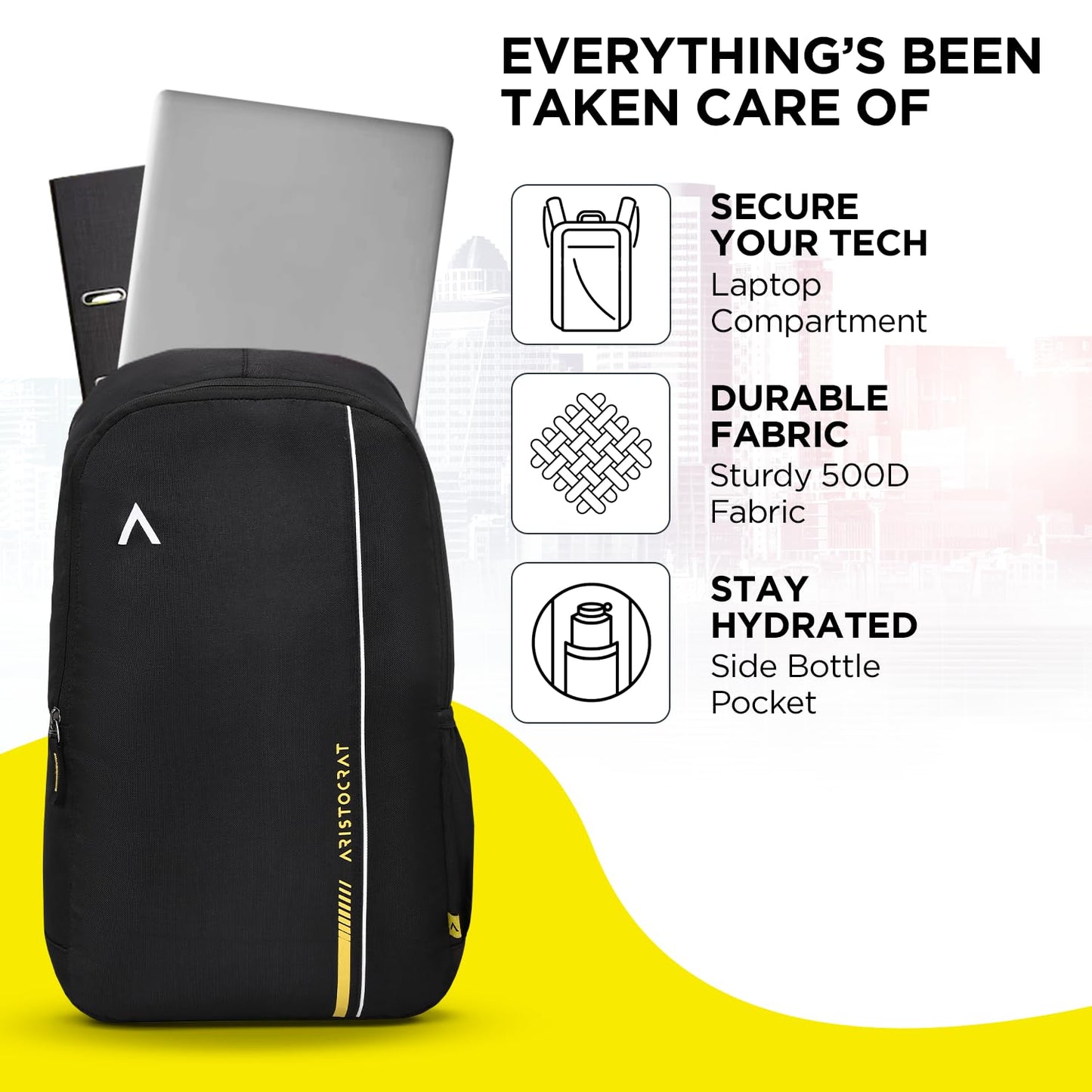 Aristocrat 25L Nova 3 Compartment Laptop - alphahostel.in