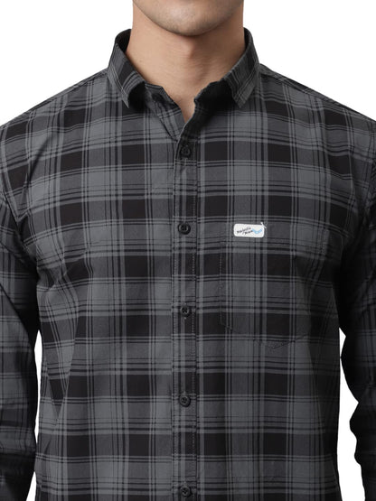 Majestic Man Cotton Checkered Slim Fit Casual Shirt