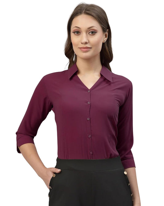 ETHIC GLANCE Women's Poly Viscose Button-Down