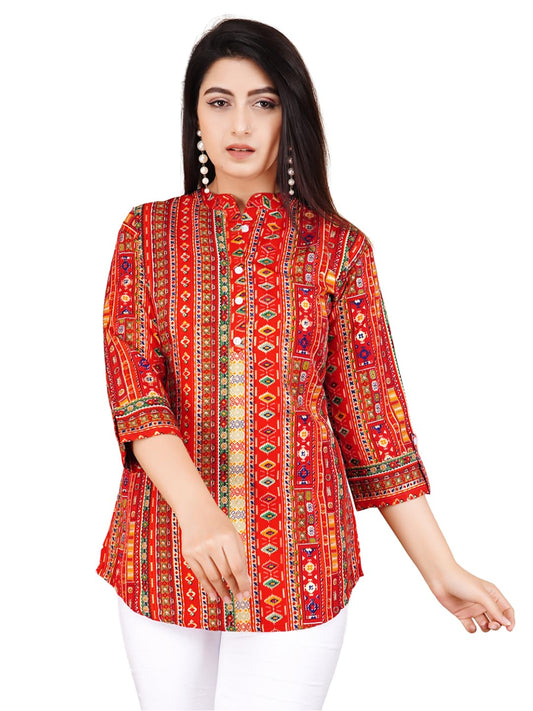 FebQ Women's Polycotton Fabric 3/4 Sleeves