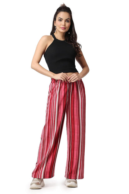 POPWINGS Casual Floral Printed Loose Fit Trousers