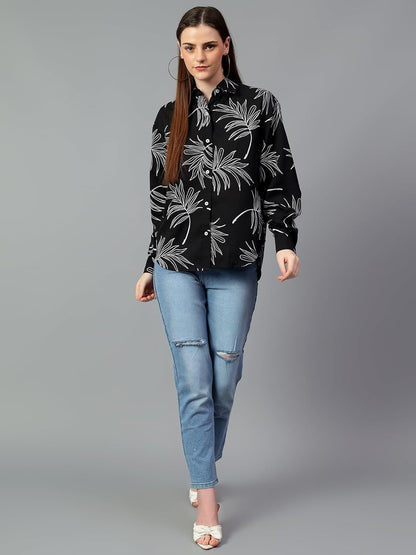 KOTTY Geometric Oversized Fit Womens Shirt