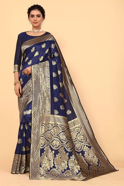 Women's Banarasi SareeSilk Saree With Blouse Piece