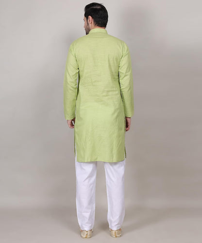 Men's Cotton Kurta, Mandarin Collar, Long Sleeve