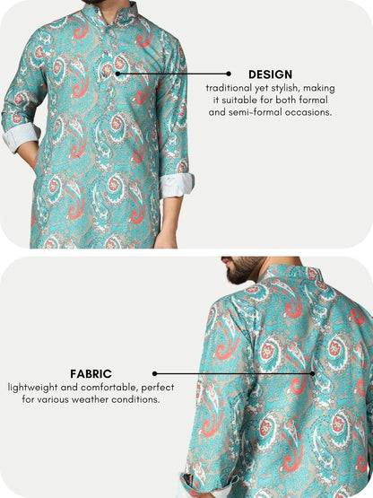 Leriya Fashion Men's Kurta | Rayon Printed Kurta