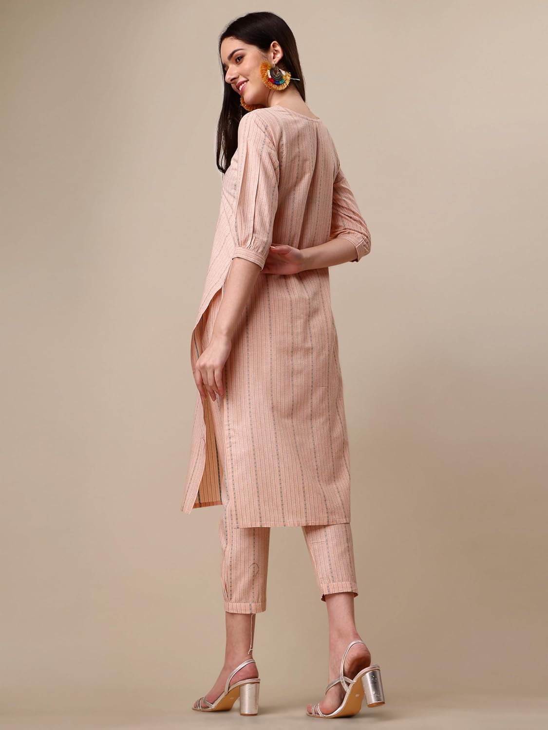 EthnicJunction Women's Cotton Woven Striped Summe
