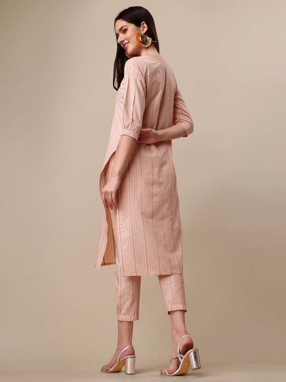 EthnicJunction Women's Cotton Woven Striped Summe