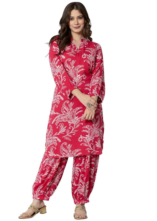 rytras Women's Pure Cotton Printed Straight Kurta Set