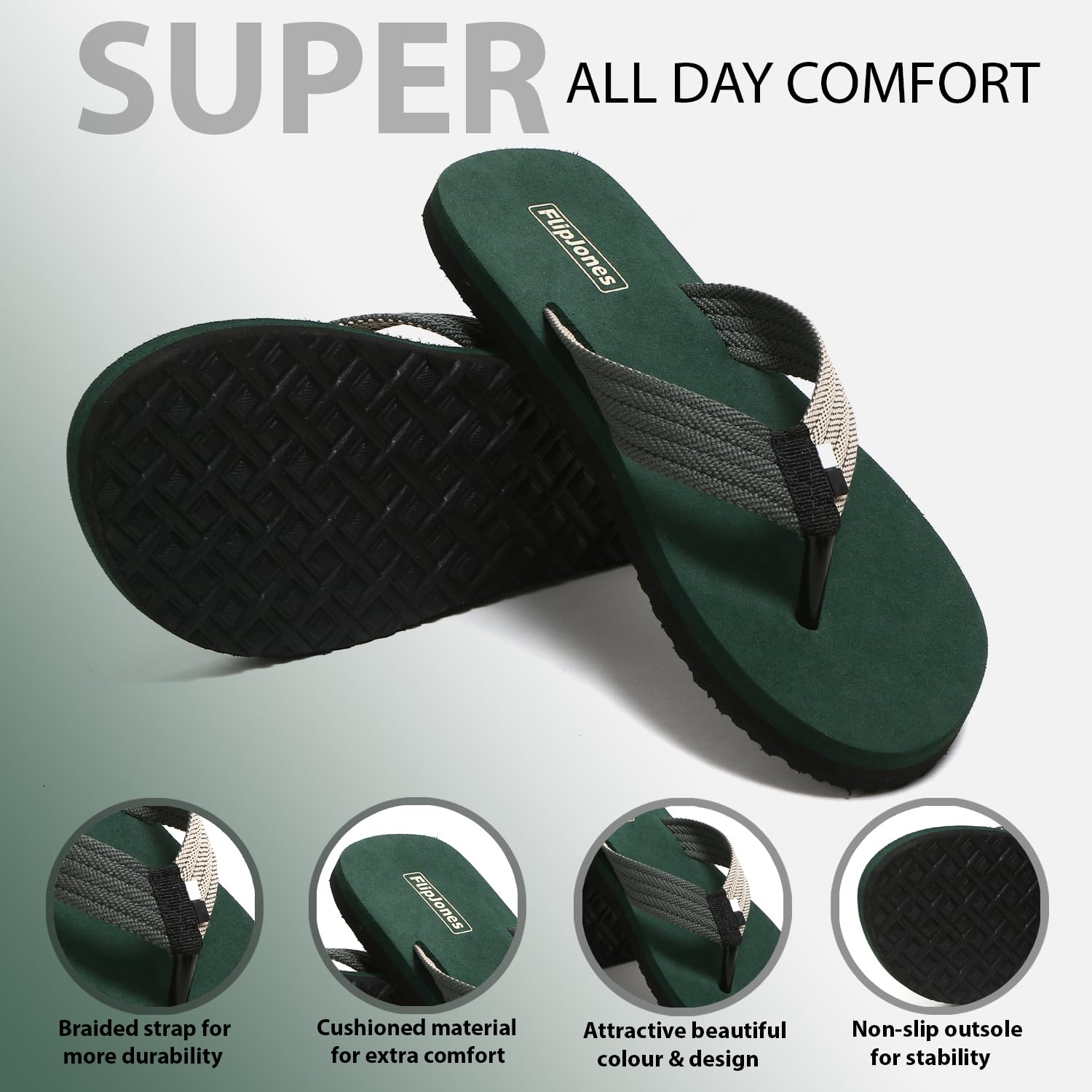 Comfort Flip Flops with Herringbone Pattern, Niwar Straps - alphahostel.in
