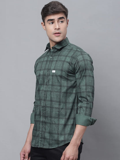Majestic Man Cotton Checkered Slim Fit Casual Shirt
