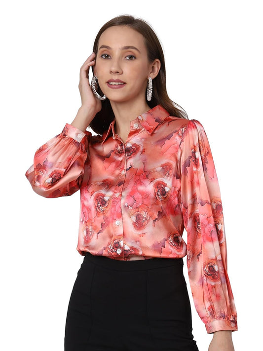 Urban Komfort Women's Abstract Print Full Sleeve Satin