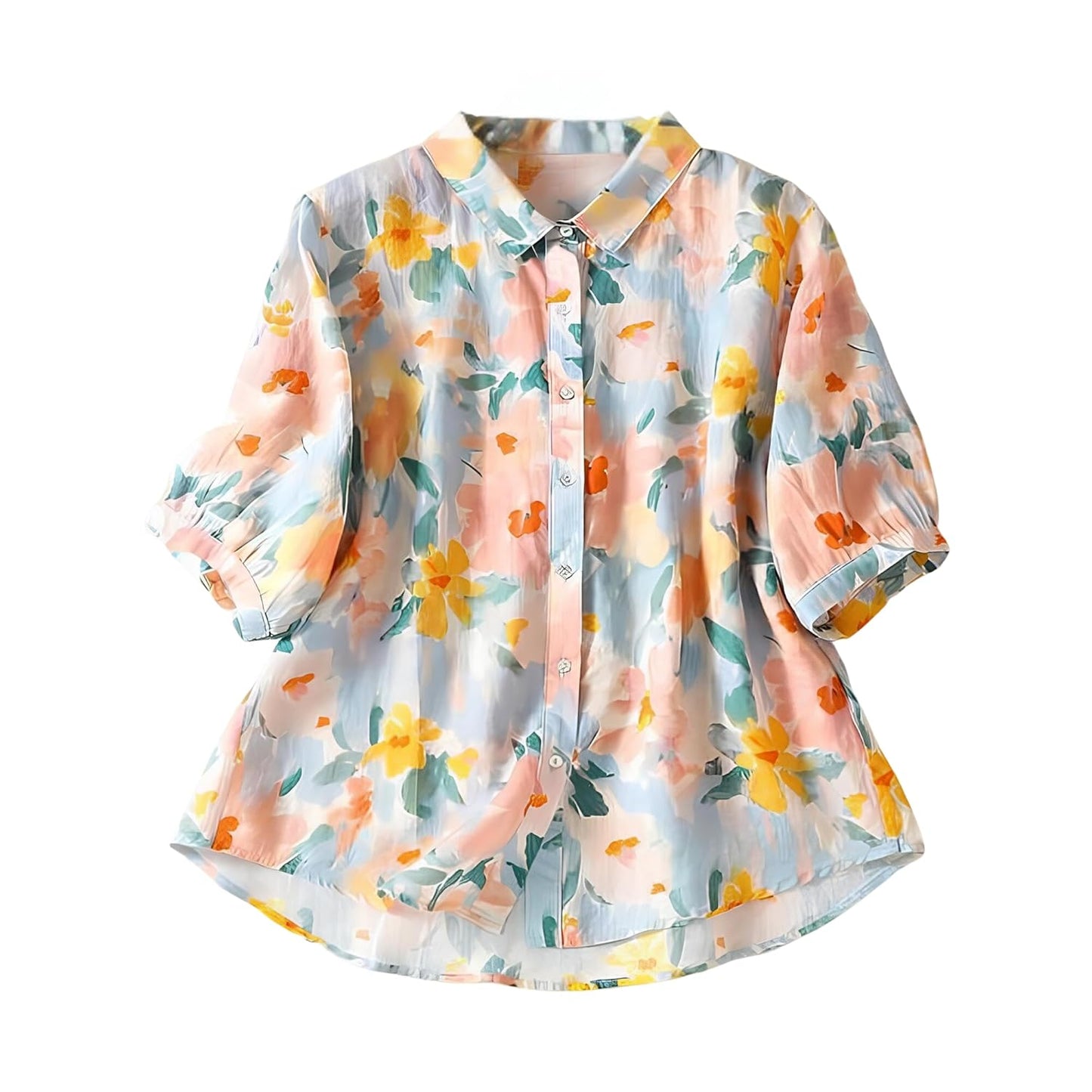 Gufrina Women Mustard Multicolor Floral Print Button