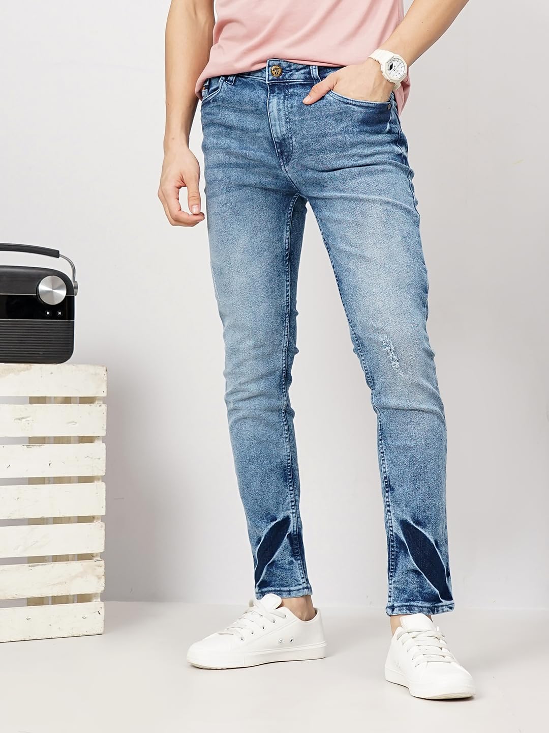 The Indian Garage Co Men Mid Rise Slim Fit Solid
