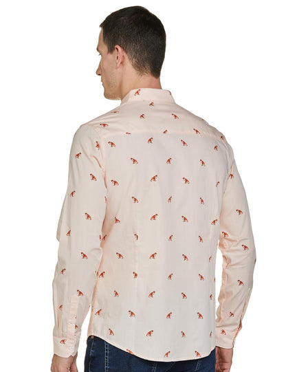 KETCH Men's Cotton Slim Fit Printed Full Sleeve Shirt