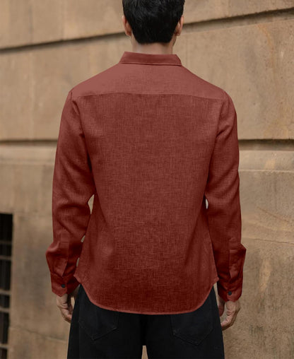 Men's Solid Linen Cotton Shirt | Casual | Plain